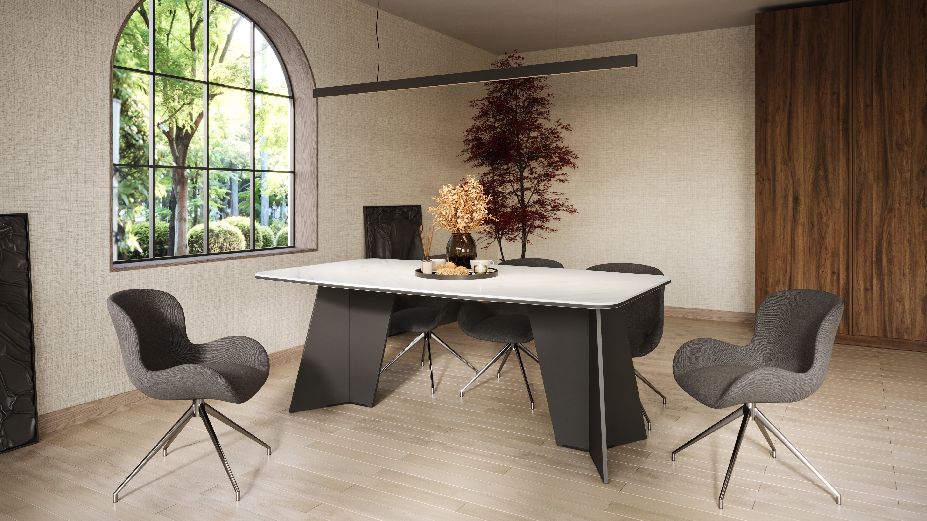 Monza Marble effect Dining Table