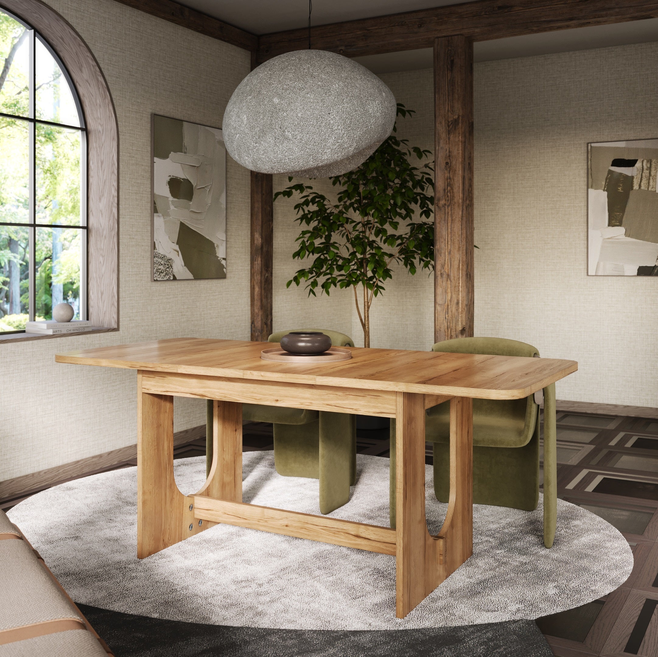 Teramo Oak Halifax effect Dining table