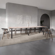 Lungo Oak Halifax effect, 4 to 16 Seat Rectangle Extending Dining Table, 130cm - 330cm