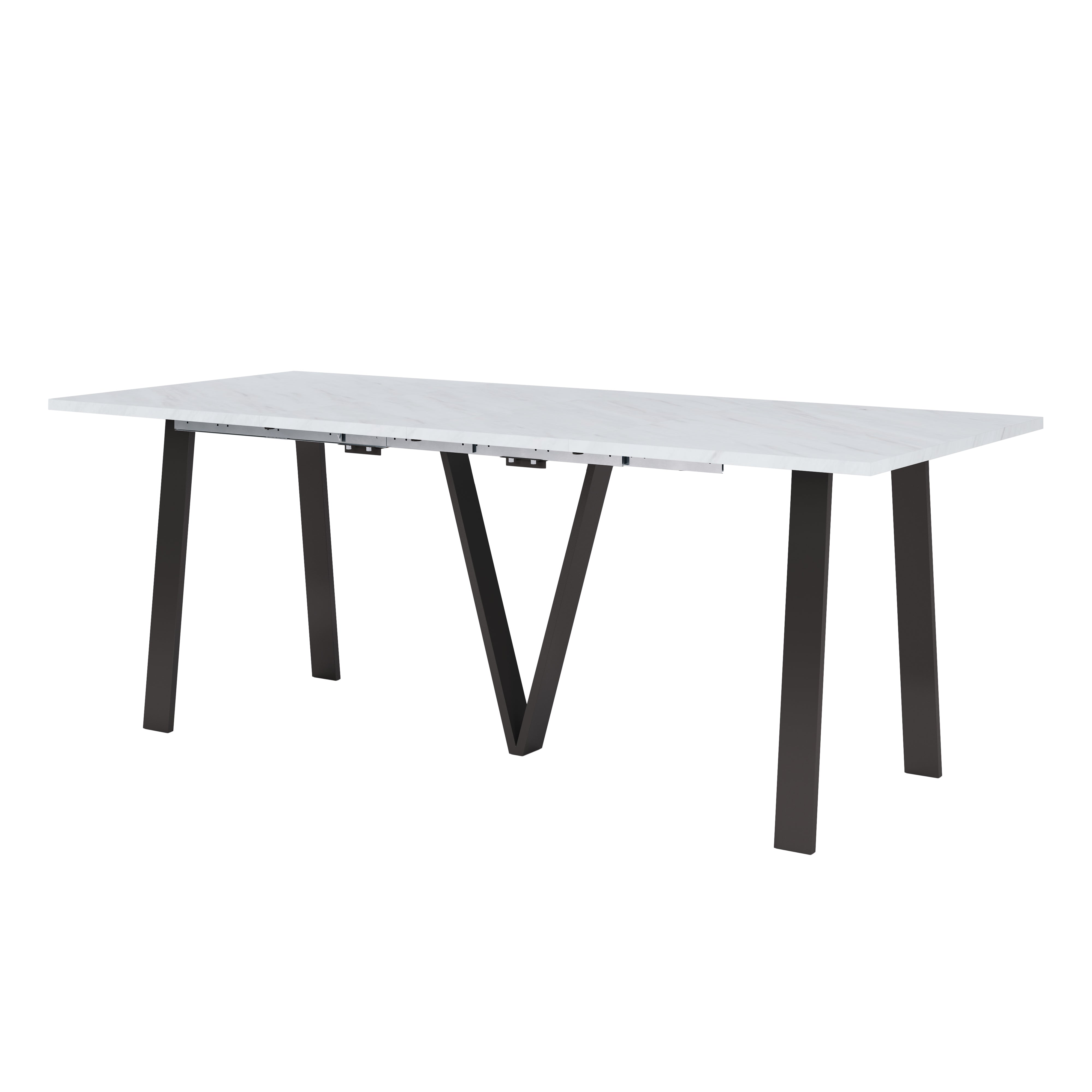 Lungo Marble Effect, 4 to 16 Seat Rectangle Extending Dining Table, 130cm - 330cm