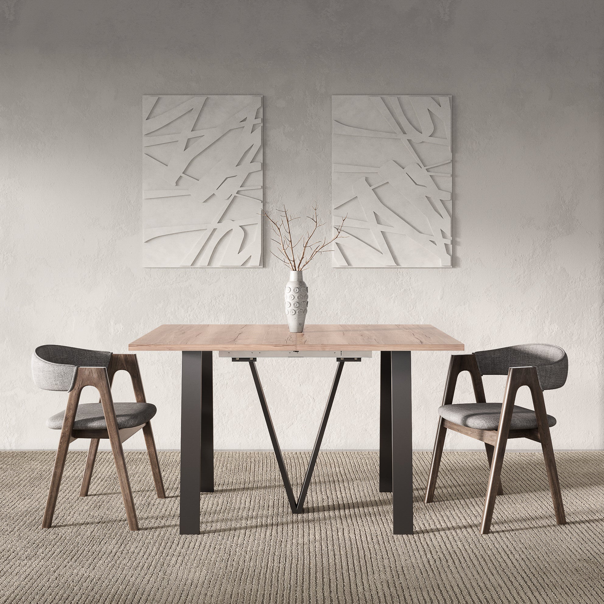 Lungo Oak Halifax effect, 4 to 16 Seat Rectangle Extending Dining Table, 130cm - 330cm
