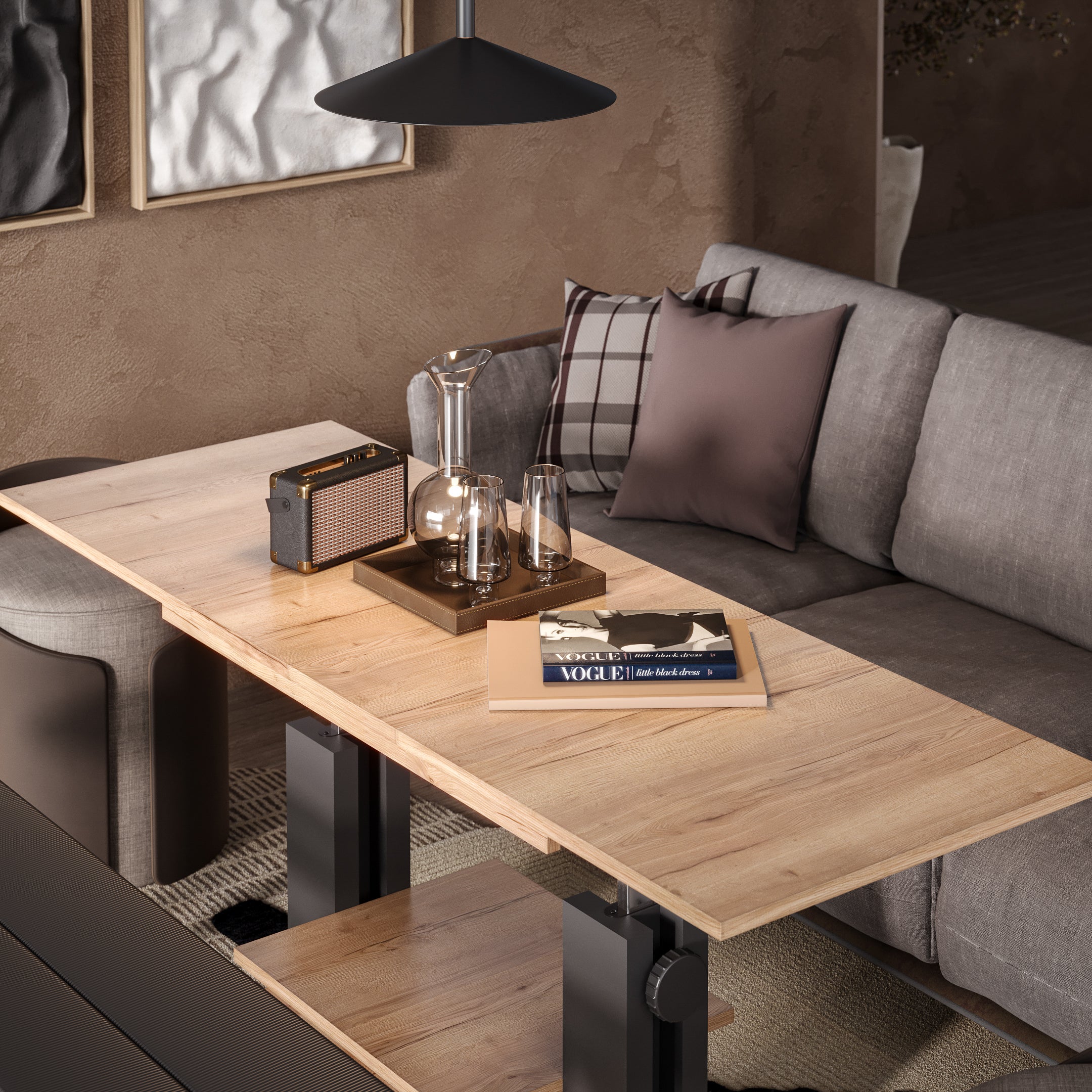 Moduvo, Oak Halifax effect, Extending Coffee table to Dining table
