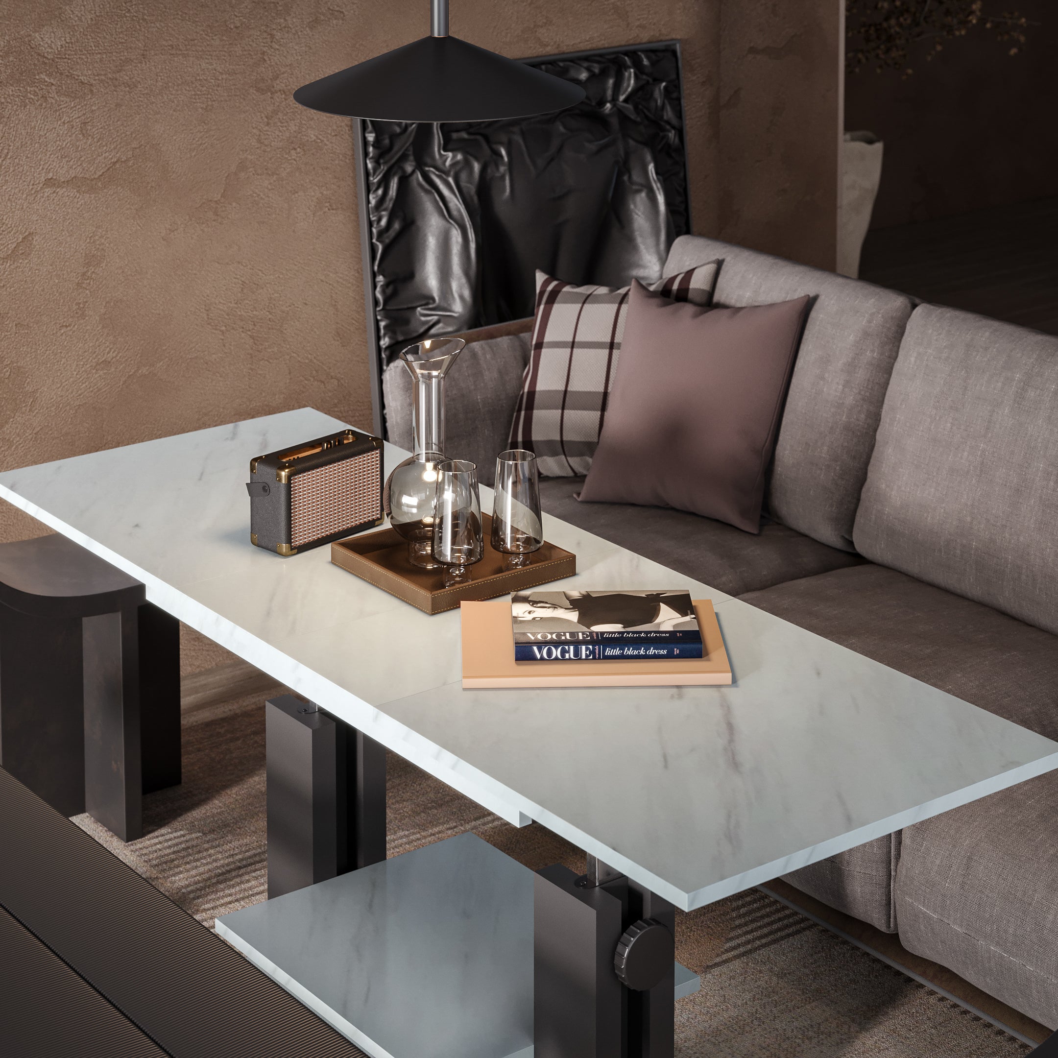 Moduvo, Marble effect, Extending Coffee table to Dining table