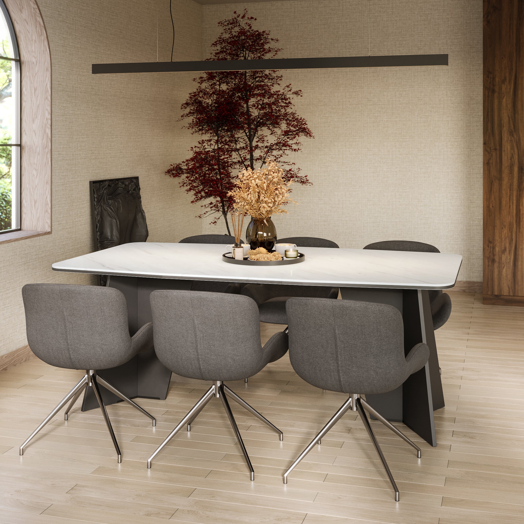 Monza Marble effect Dining Table