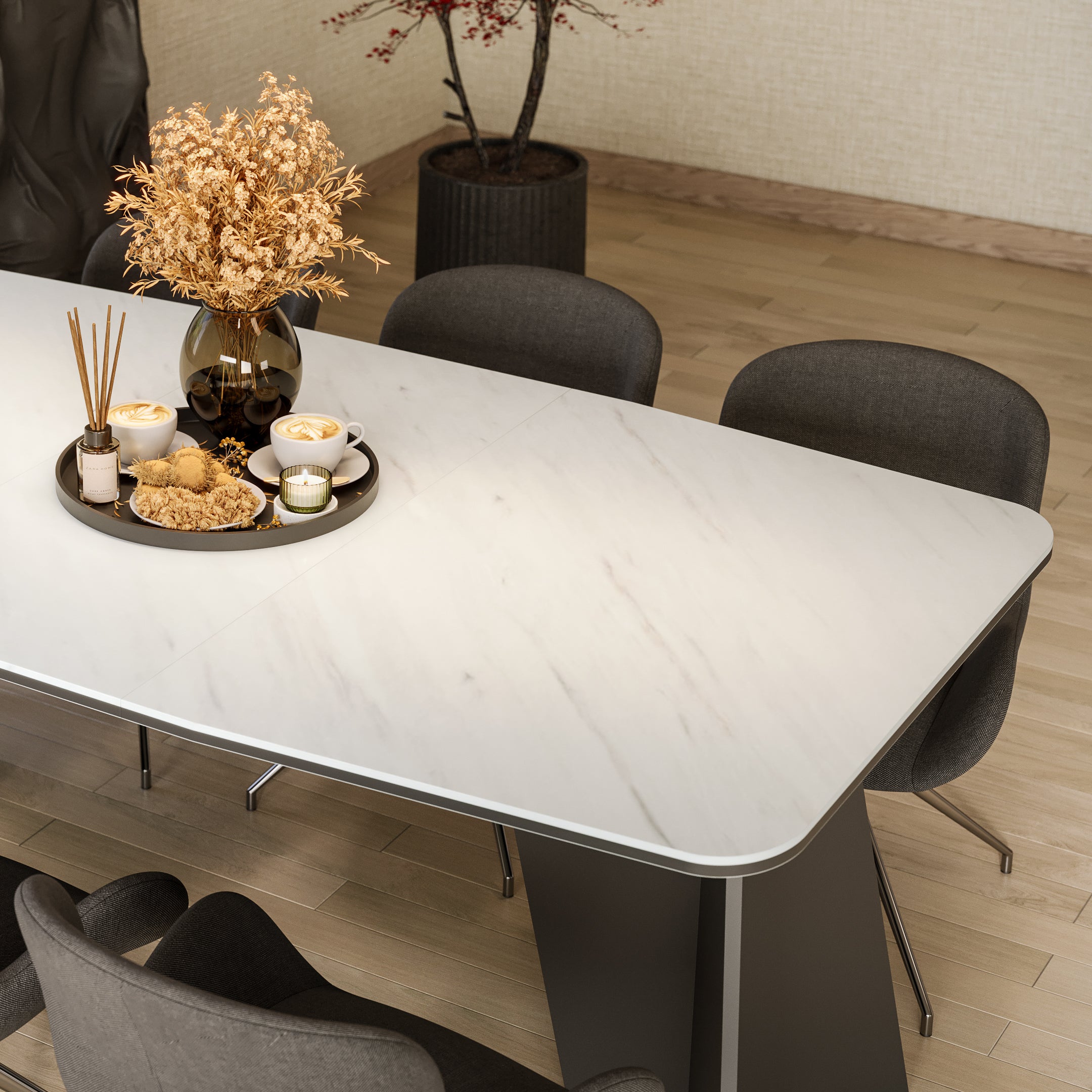 Monza Marble effect Dining Table