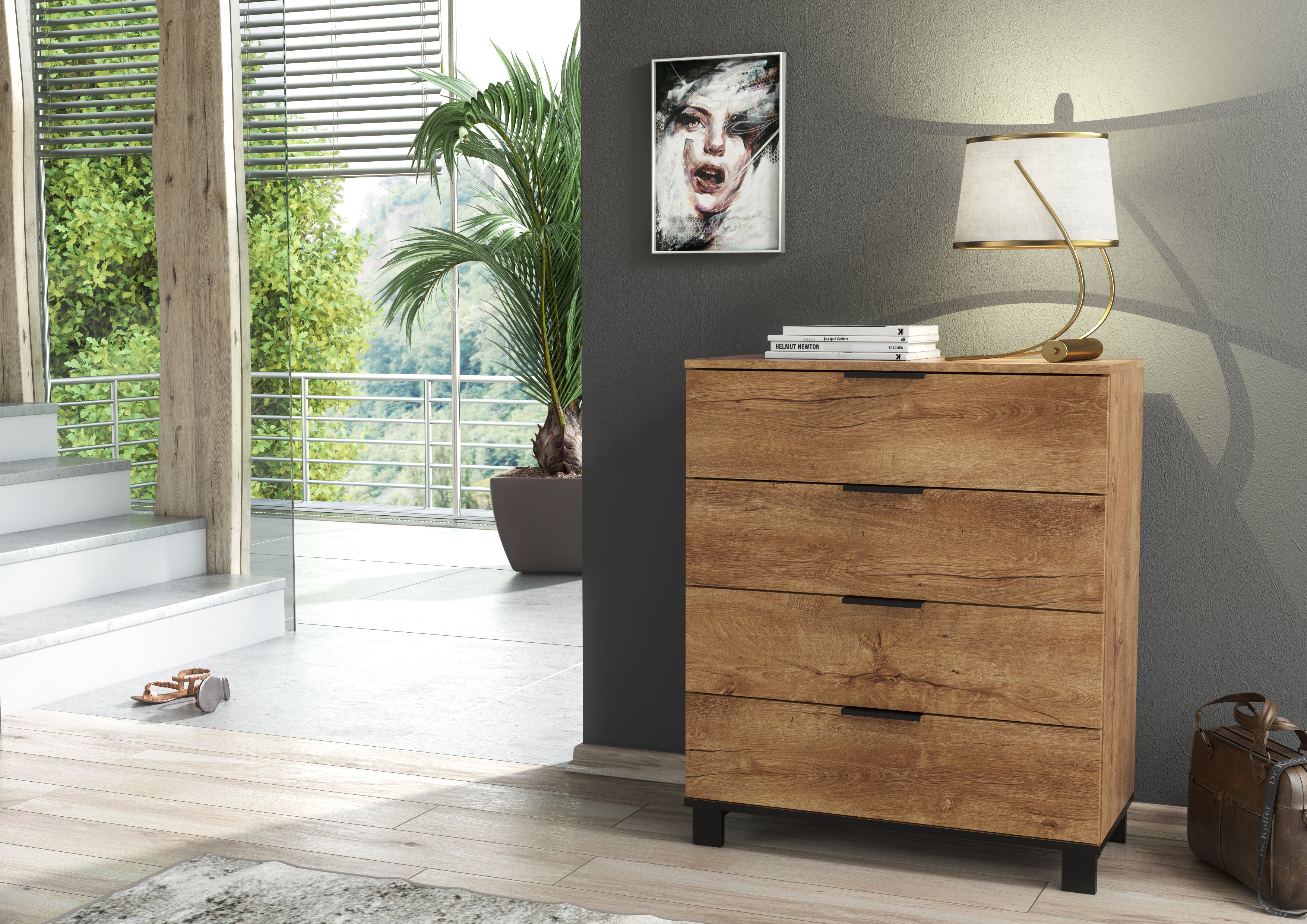 Cozy 04 Dark Oak Effect Chest of Drawers