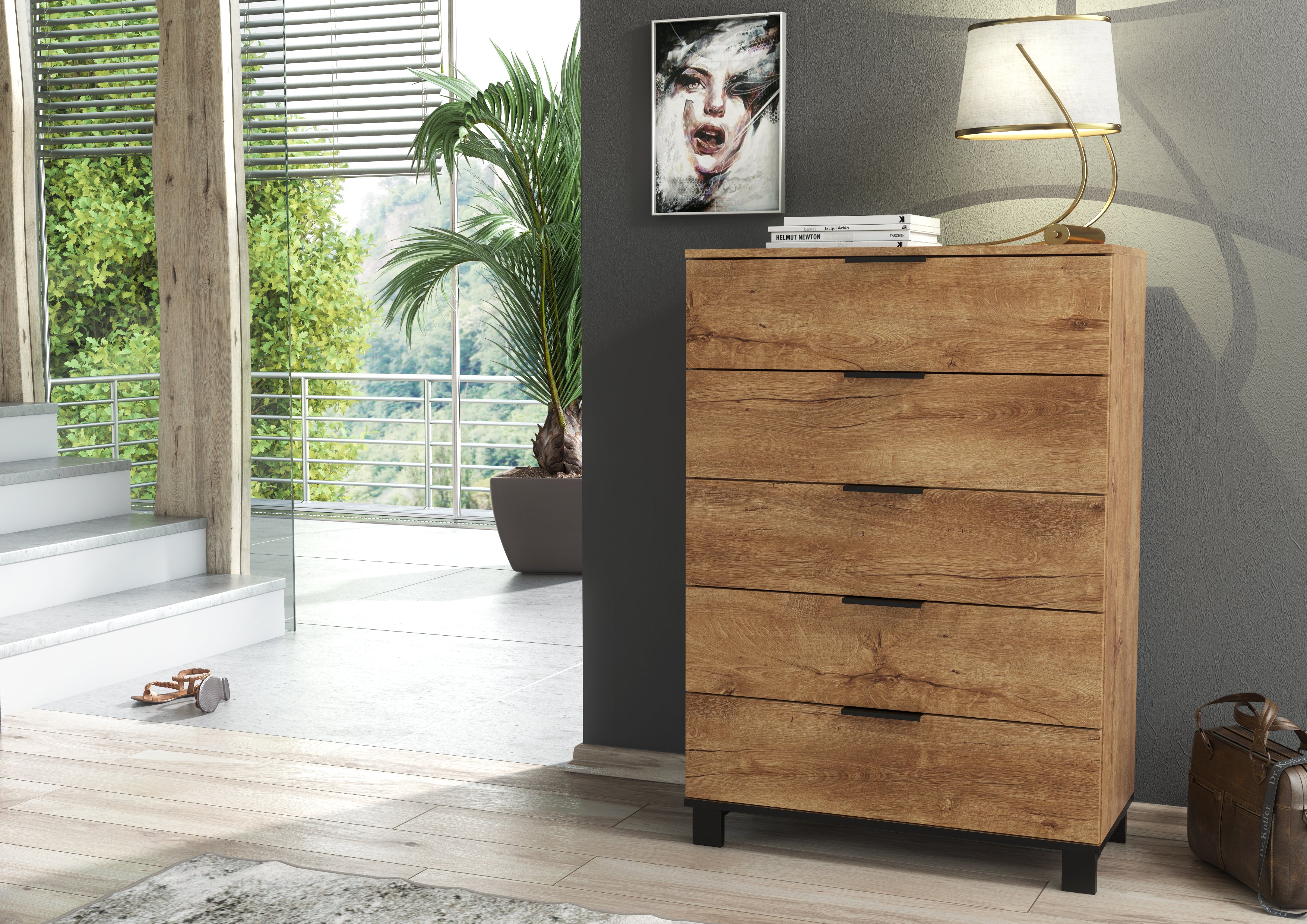 Cozy 05 Dark Oak Effect Chest of Drawers