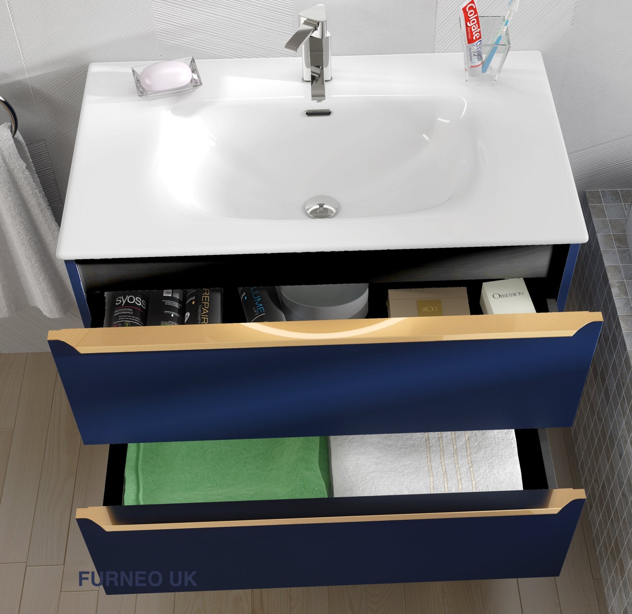Blueberry Bathroom Vanity 120cm 2-Door - Furneo