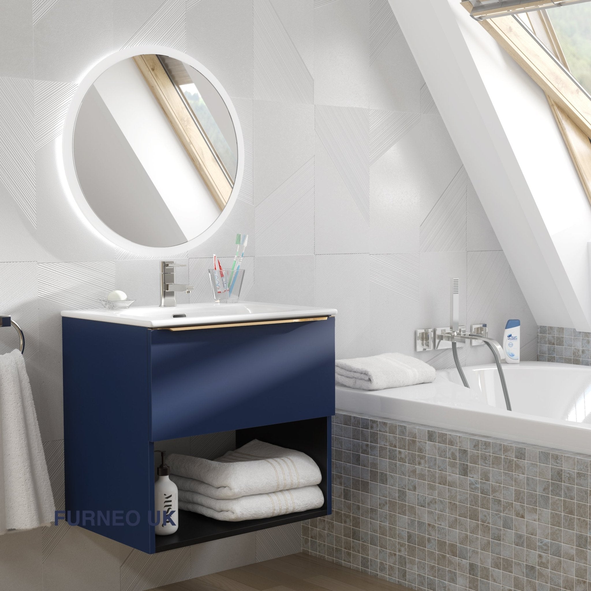 Blueberry Bathroom Vanity 60cm 1-Door - Furneo