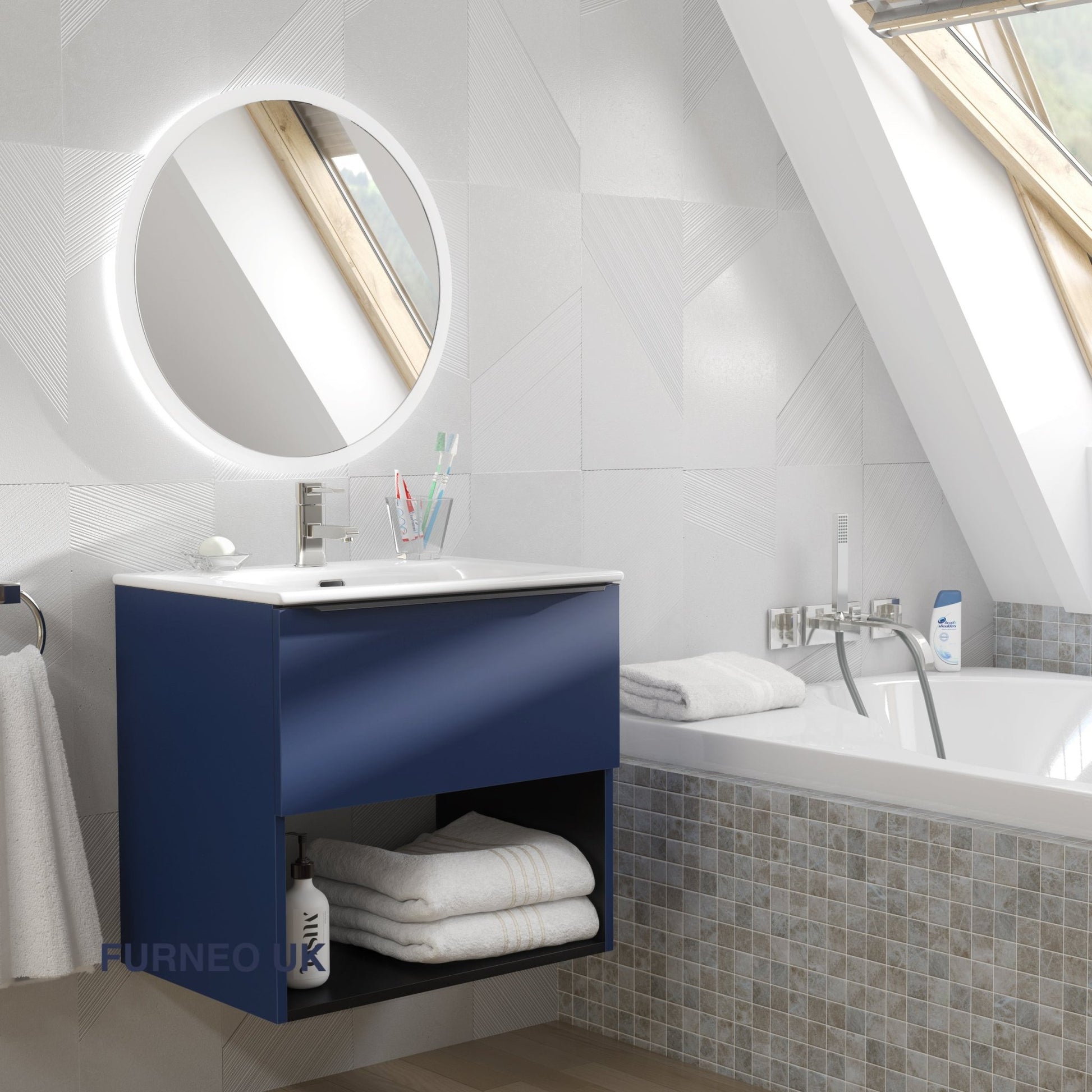 Blueberry Bathroom Vanity 60cm 1-Door - Furneo