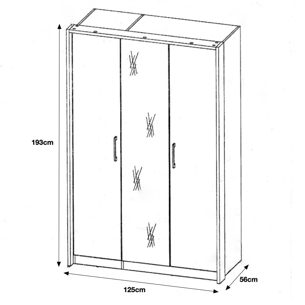Platinum 3-Door Wardrobe - Furneo