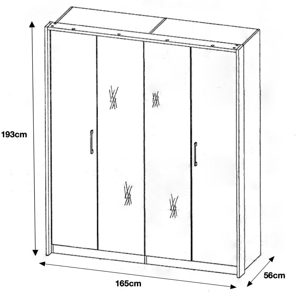 Platinum 4-Door Wardrobe - Furneo